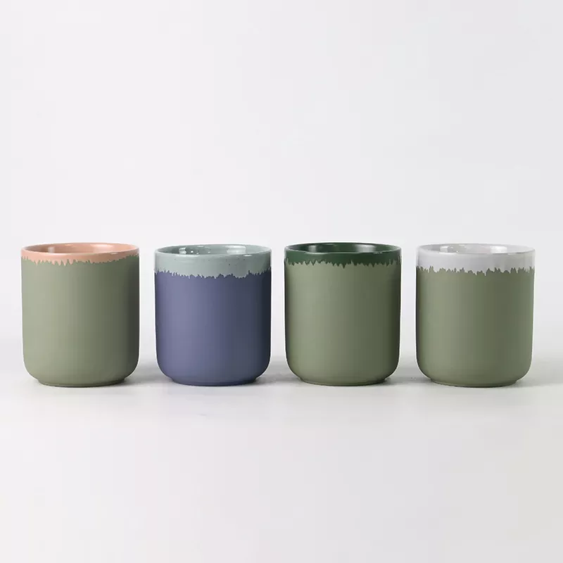 Керамички држач за свеќи со завршна обработка во природна боја