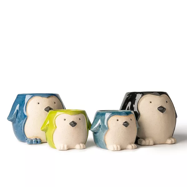 Керамички држачи за свеќи во облик на пингвин Керамички држачи за свеќи во облик на пингвин