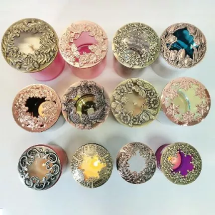 Универзална шуплива железна свеќа тегла за капакот